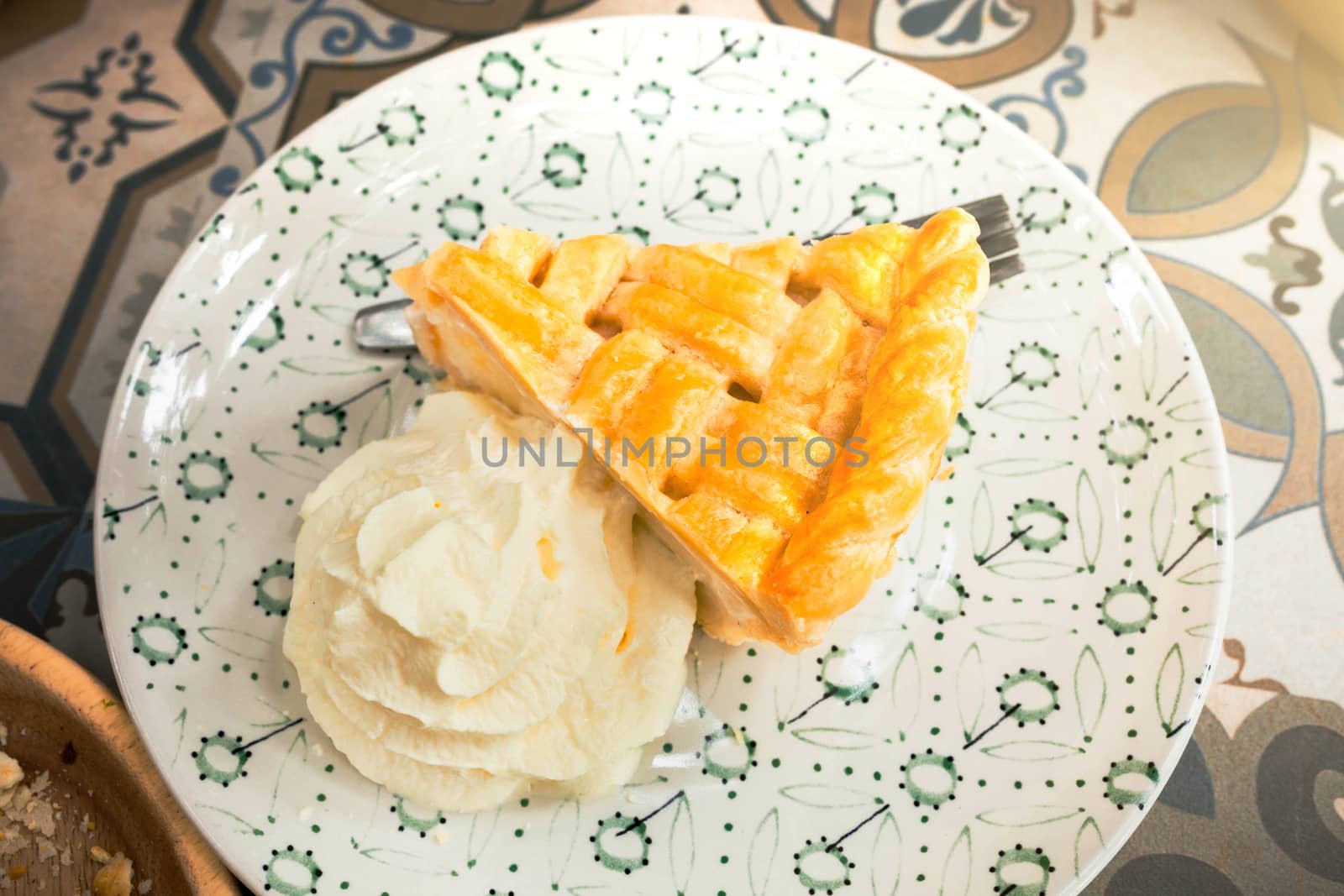 Selective focus Coconut pie with coconut cream and meringue by nopparats