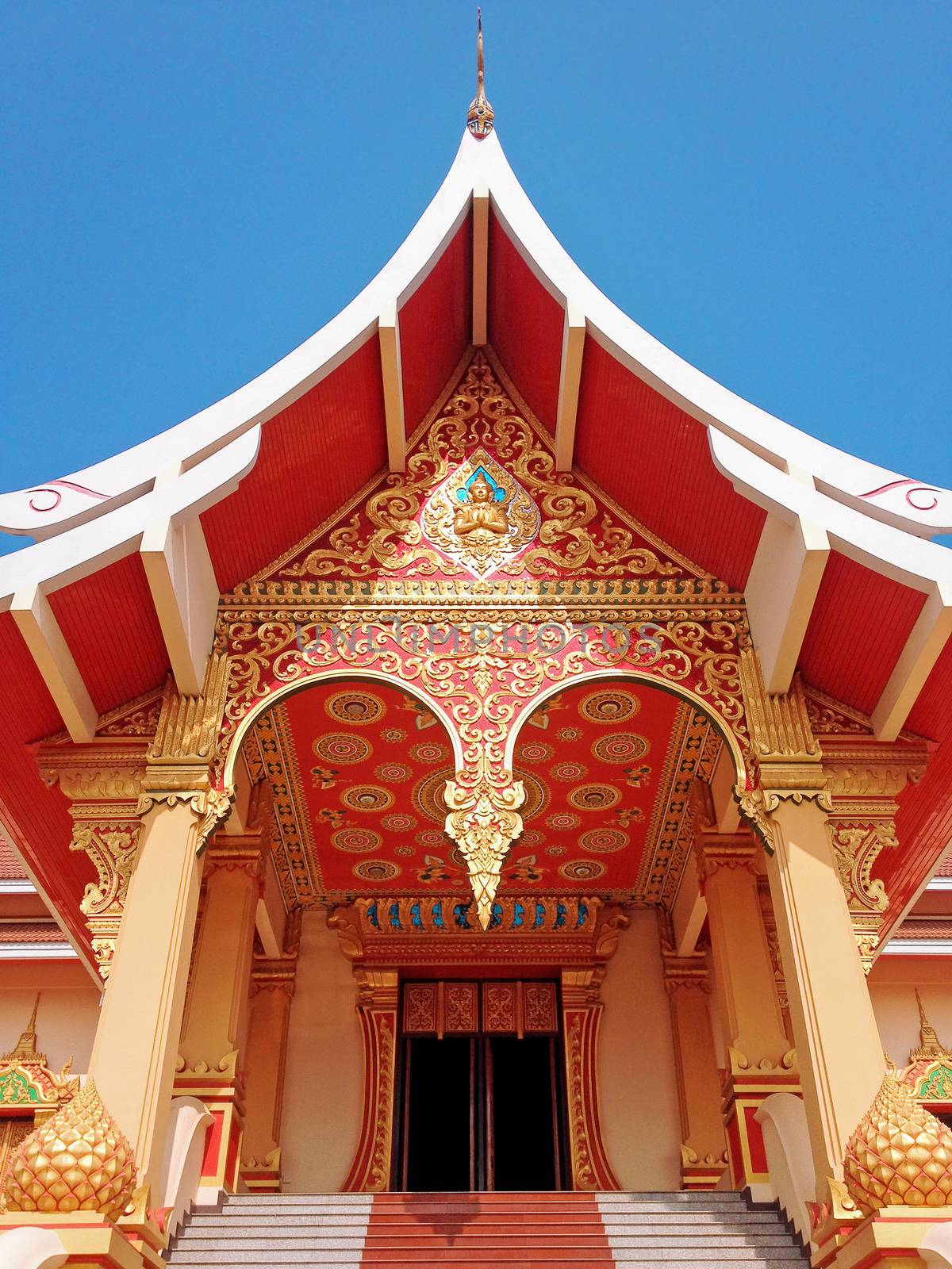 Entrance of Wat That Luang at Vientiane, Laos