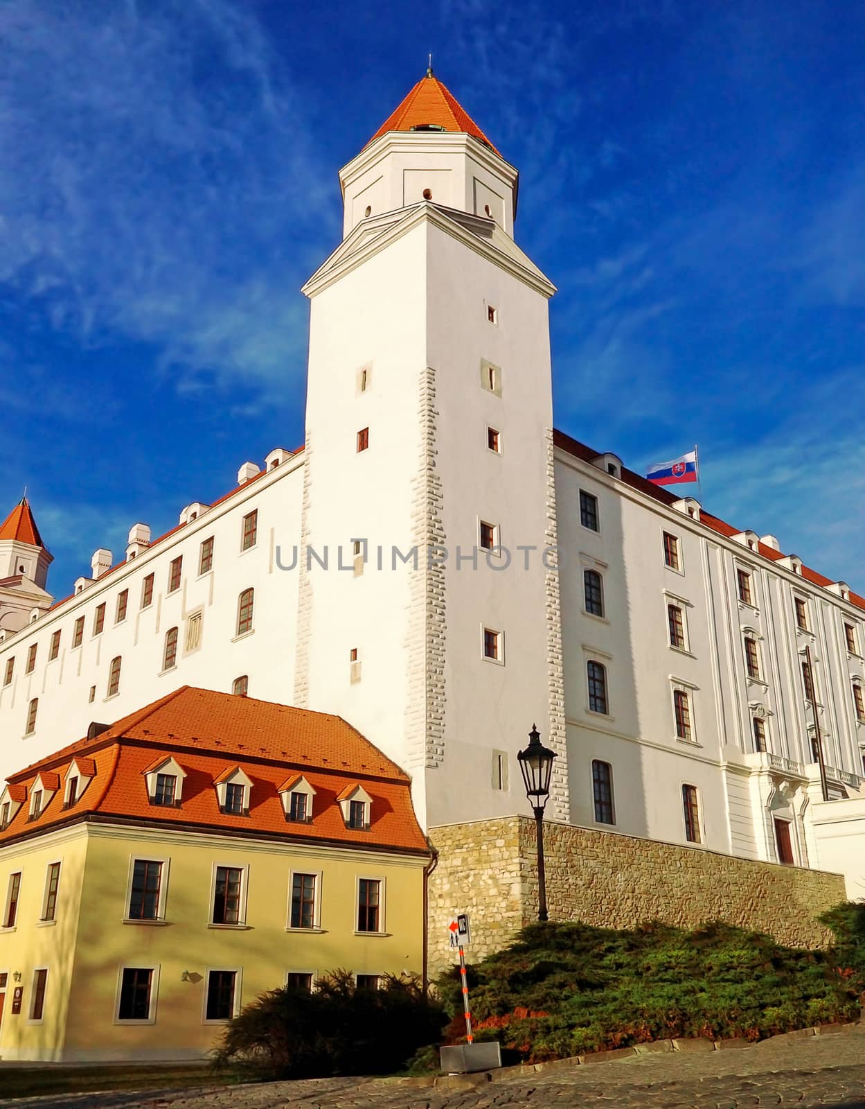Bratislava castle against a blue sky by orsor