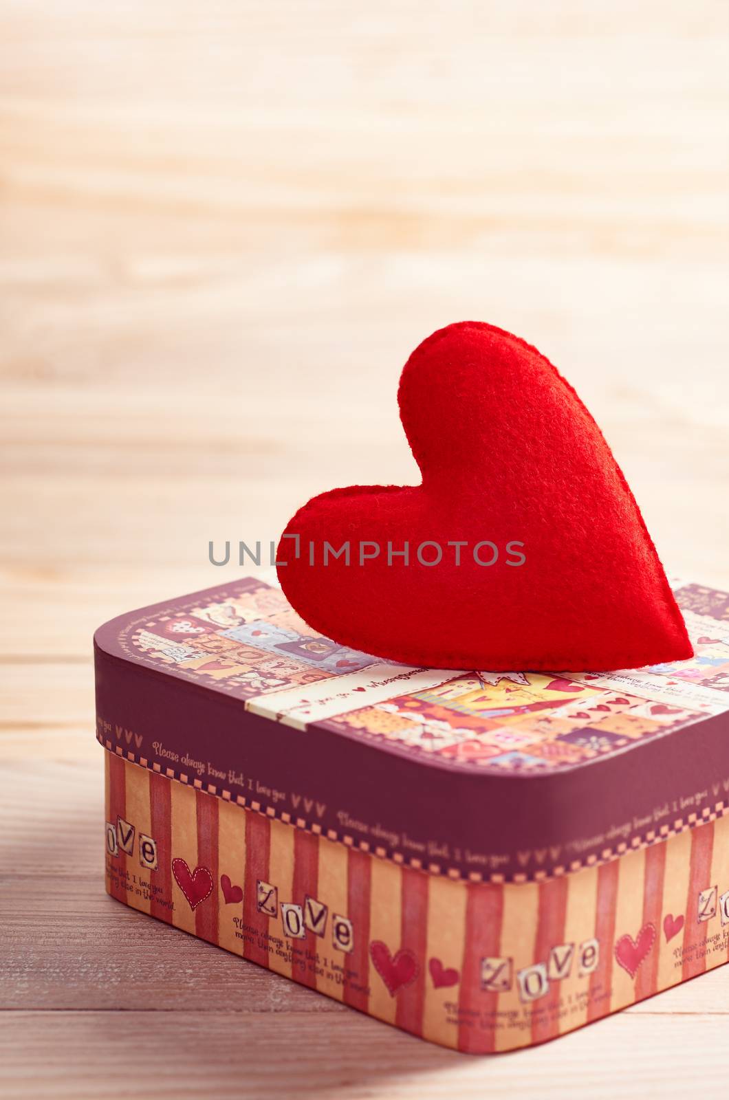 Valentines Day. Love heart handmade gift box, wood by 918
