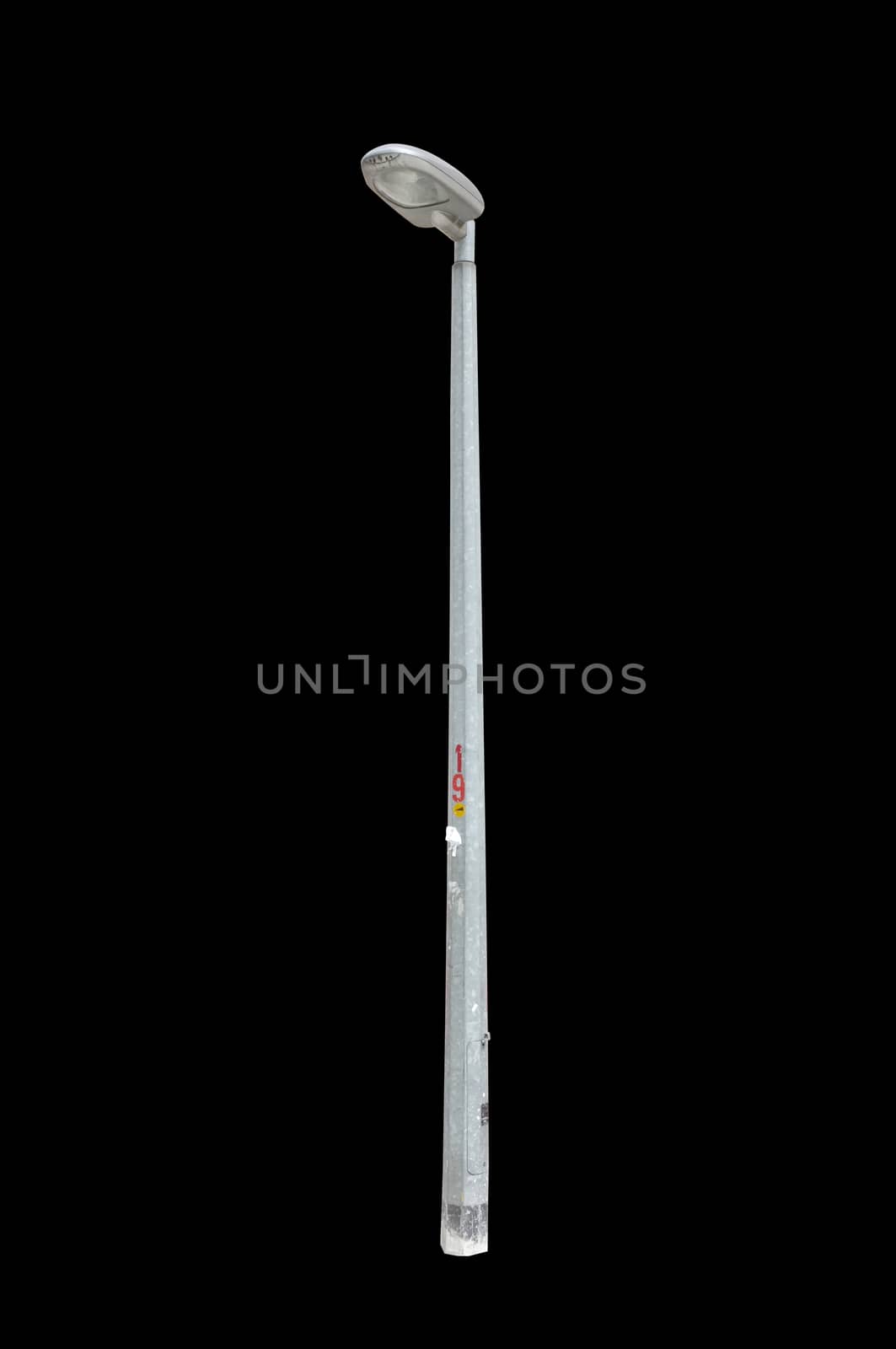 Street lamp isolated on black background