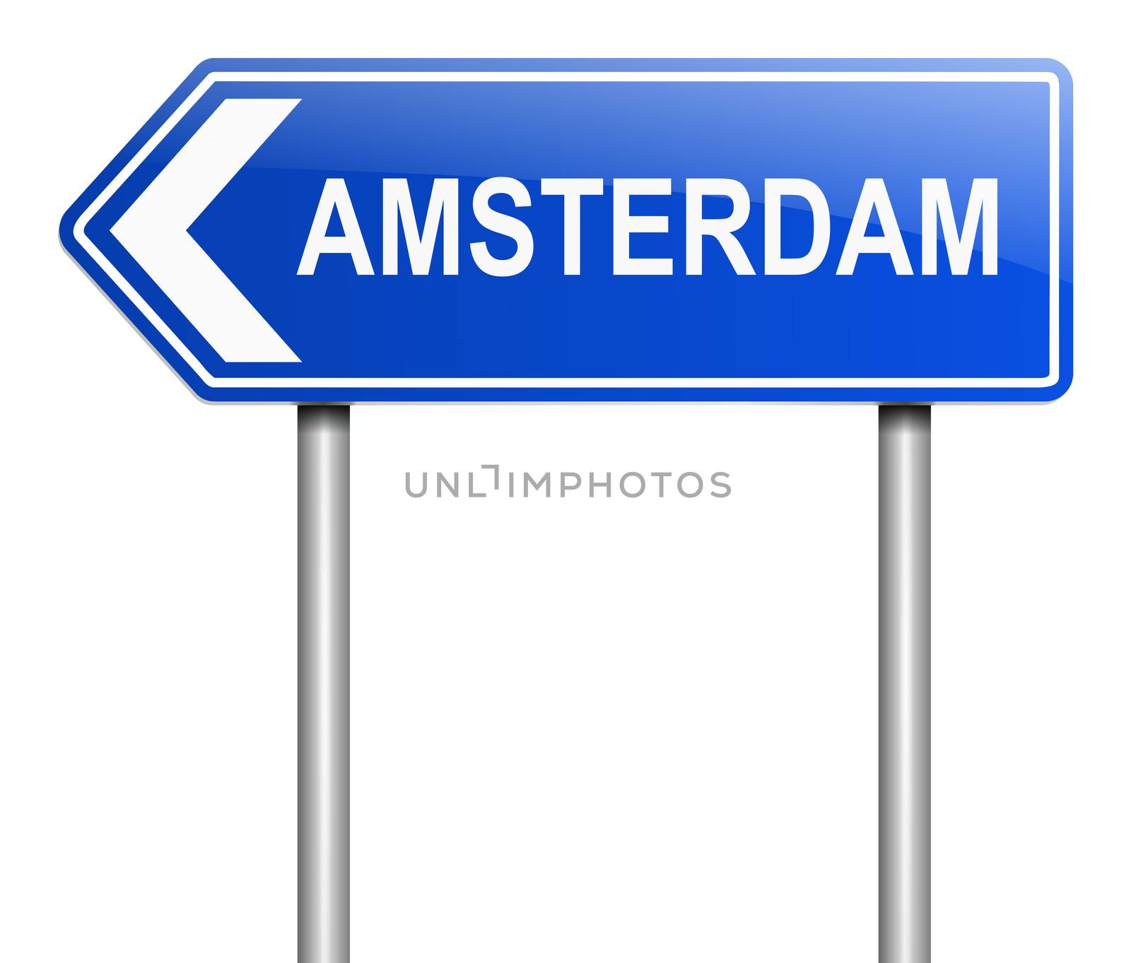Illustration depicting a sign with an Amsterdam concept.