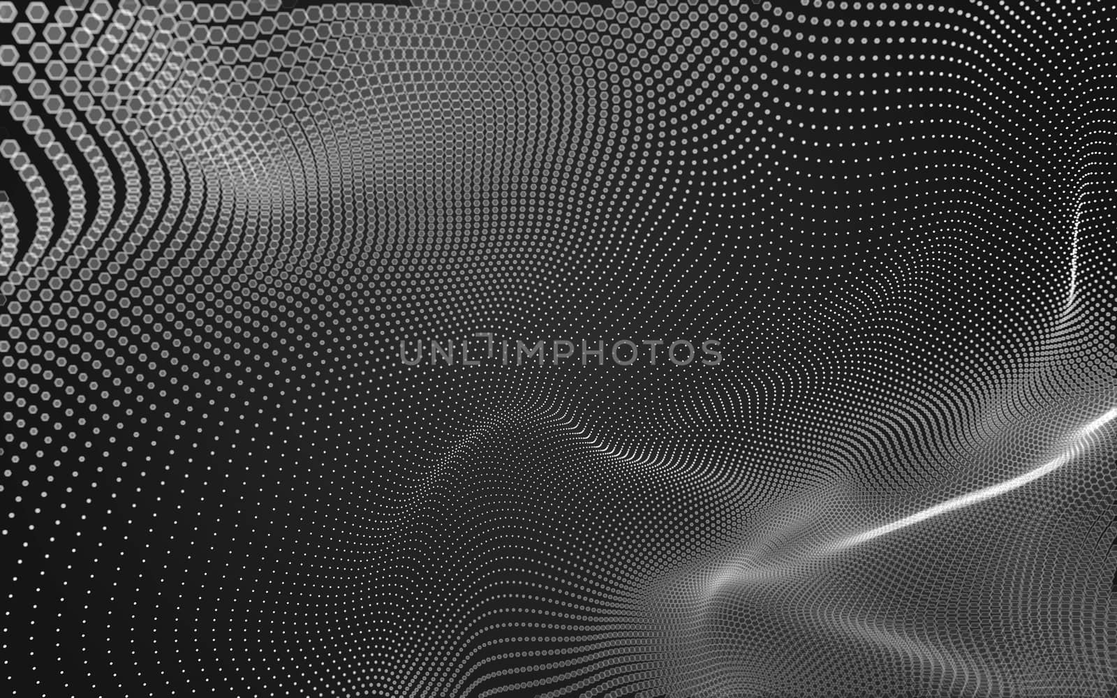 Abstract polygonal space low poly dark background with connecting dots and lines. Connection structure. 3d rendering