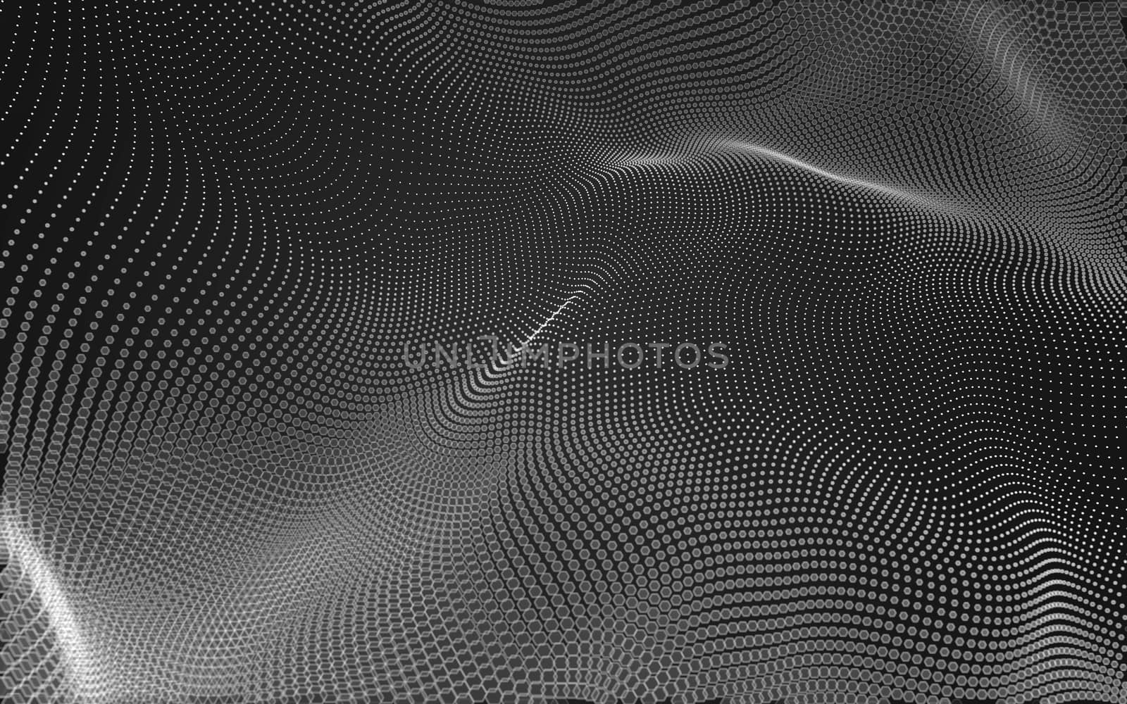 Abstract polygonal space low poly dark background with connecting dots and lines. Connection structure. 3d rendering