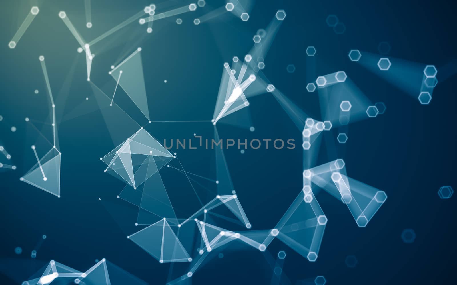 Abstract polygonal space low poly dark background with connecting dots and lines. Connection structure. 3d rendering