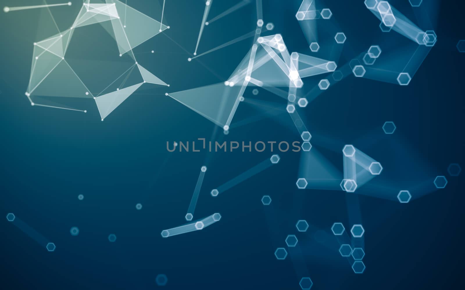 Abstract polygonal space low poly dark background with connecting dots and lines. Connection structure. 3d rendering