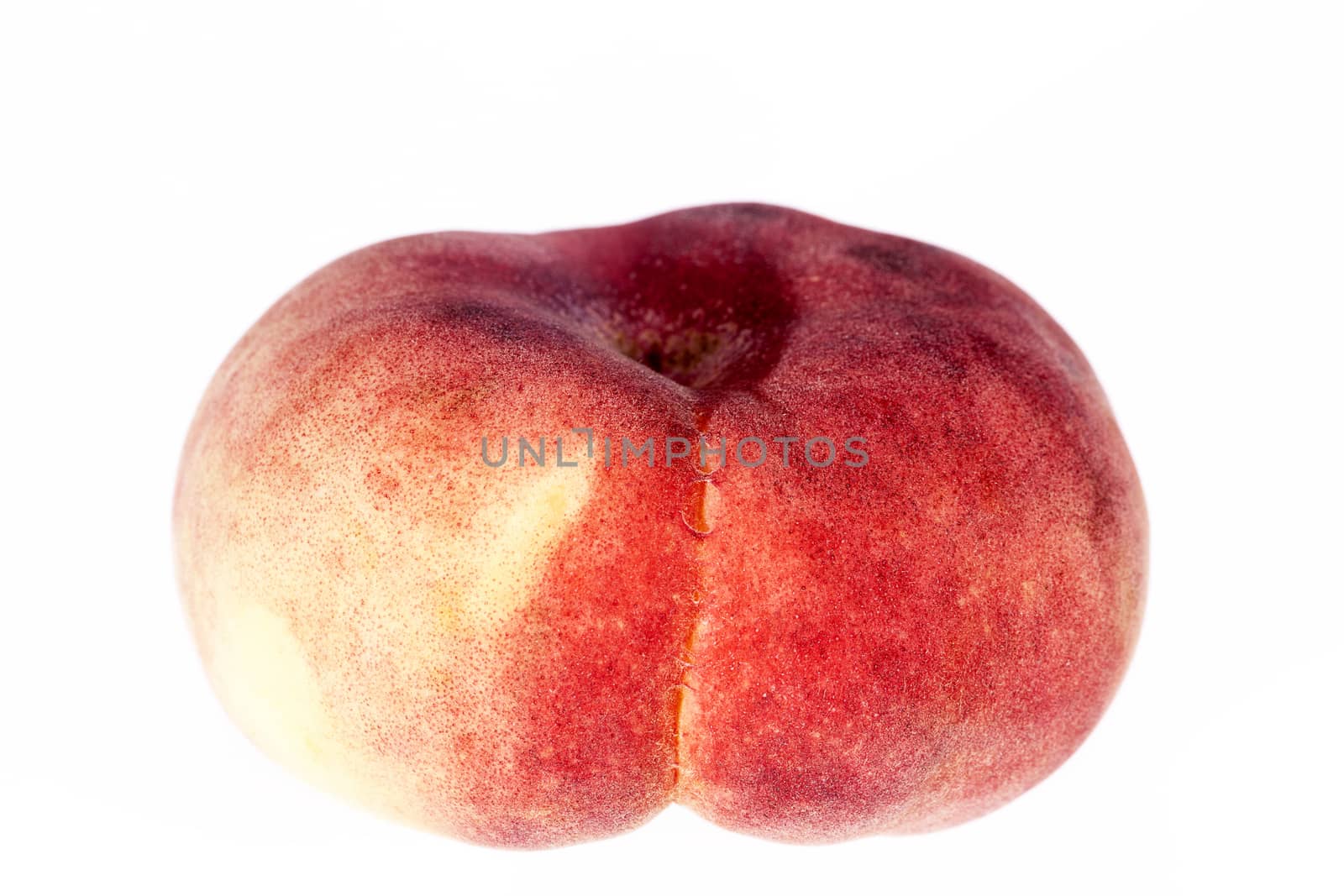 Fruit of Saturn Peach  ( Paraguayos )  isolated on white background by mychadre77