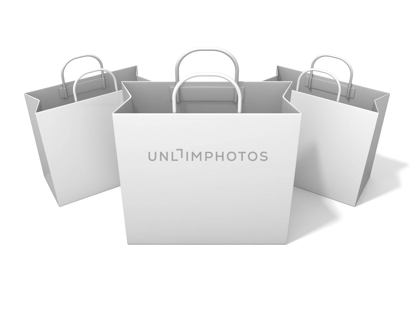 Three empty shopping paper bag by djmilic