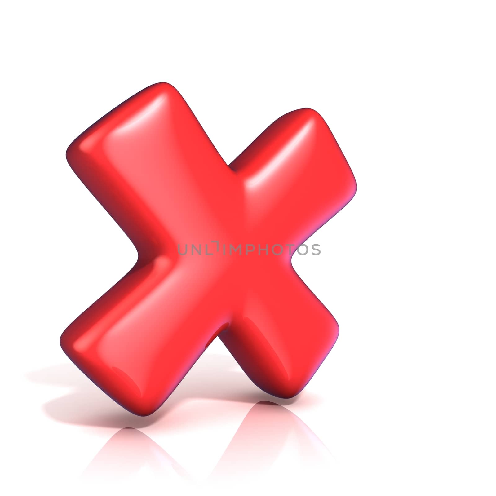 Red incorrect check mark. Isolated on white background.