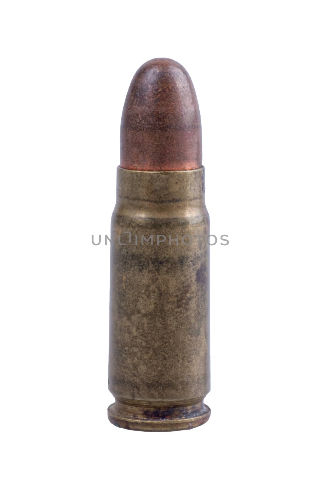 Gun bullet isolated on a white background