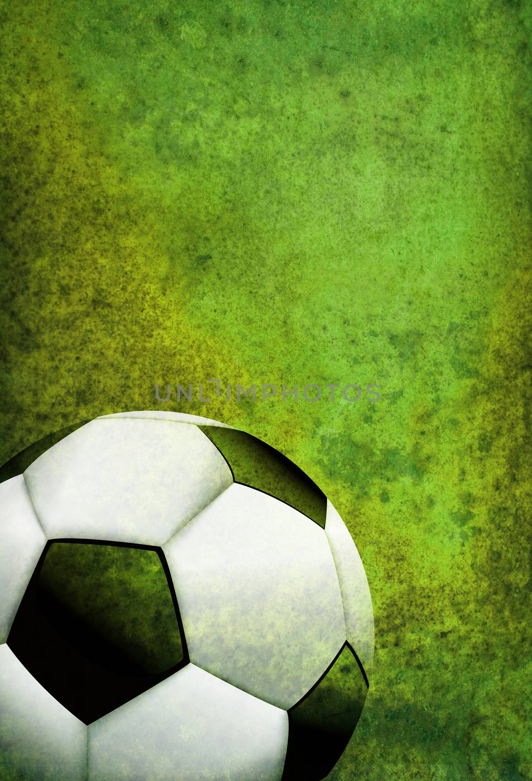 Textured Soccer Football Field Background with Ball by enterlinedesign