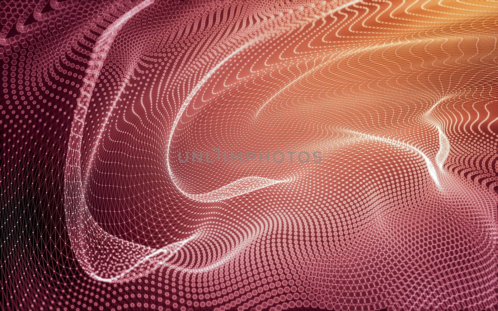 Abstract polygonal space low poly dark background with connecting dots and lines. Connection structure. 3d rendering