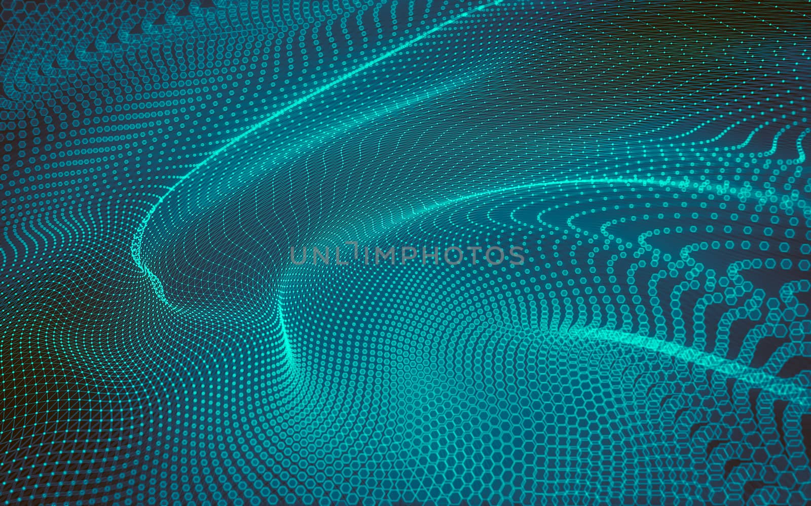 Abstract polygonal space low poly dark background with connecting dots and lines. Connection structure. 3d rendering