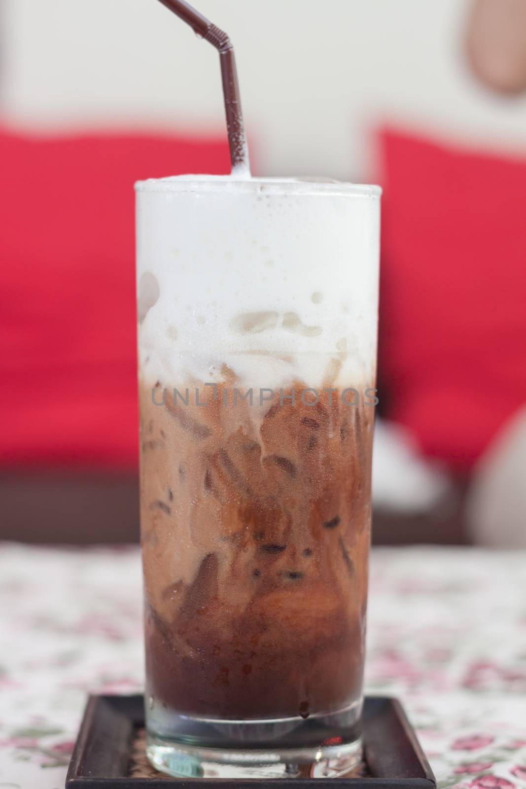 Iced mocha with milk micro foam by punsayaporn