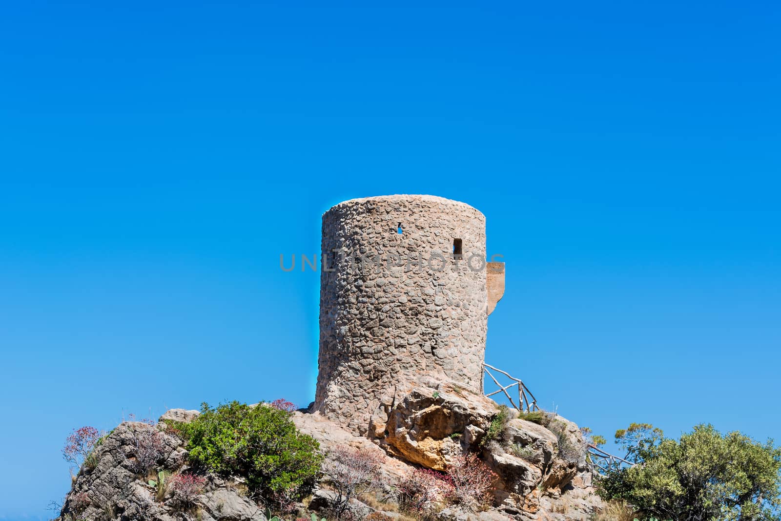 Age signal tower and watchtower or defense tower in Mallorca, Spain.