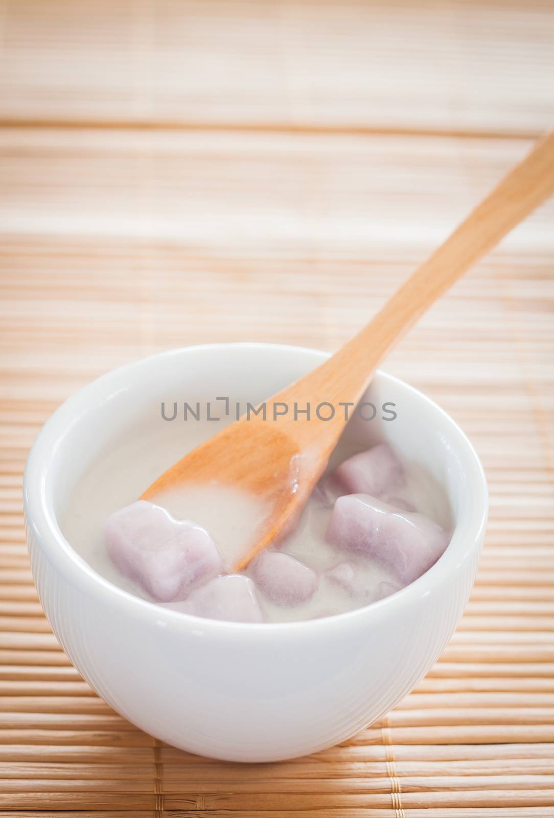 Bua Loi , Thai dessert with taro flour and coconut milk by punsayaporn