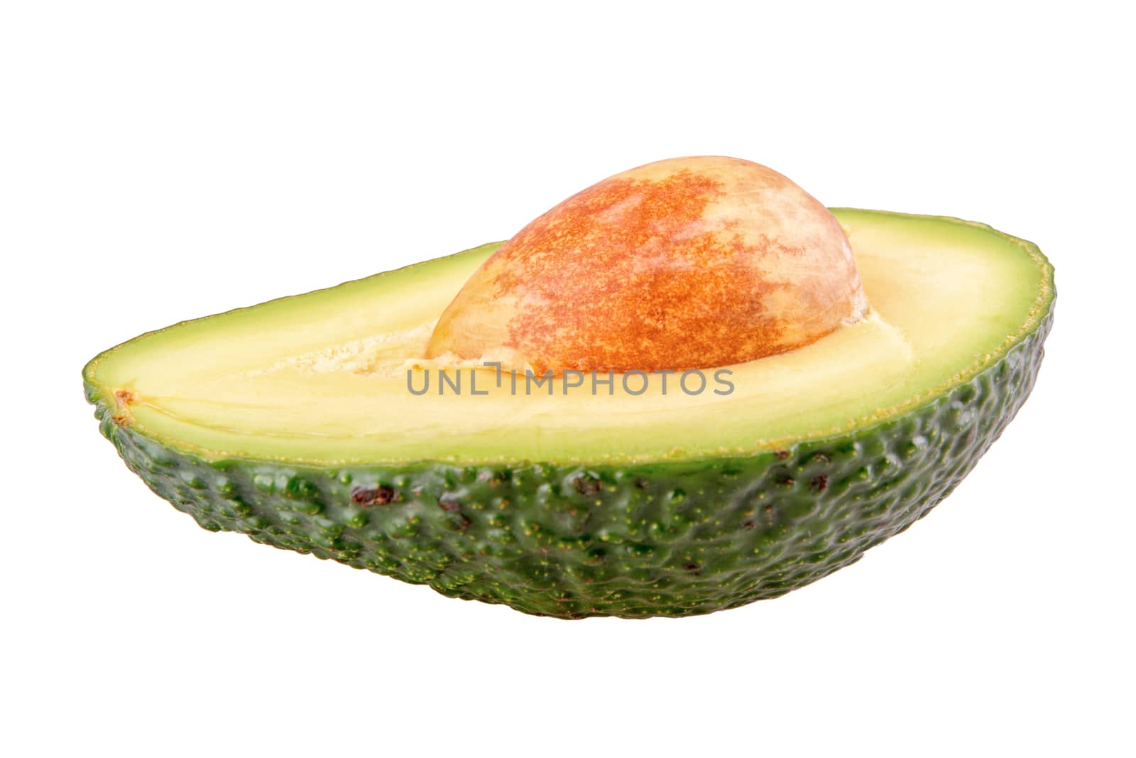 Cut avocado isolated on a white background