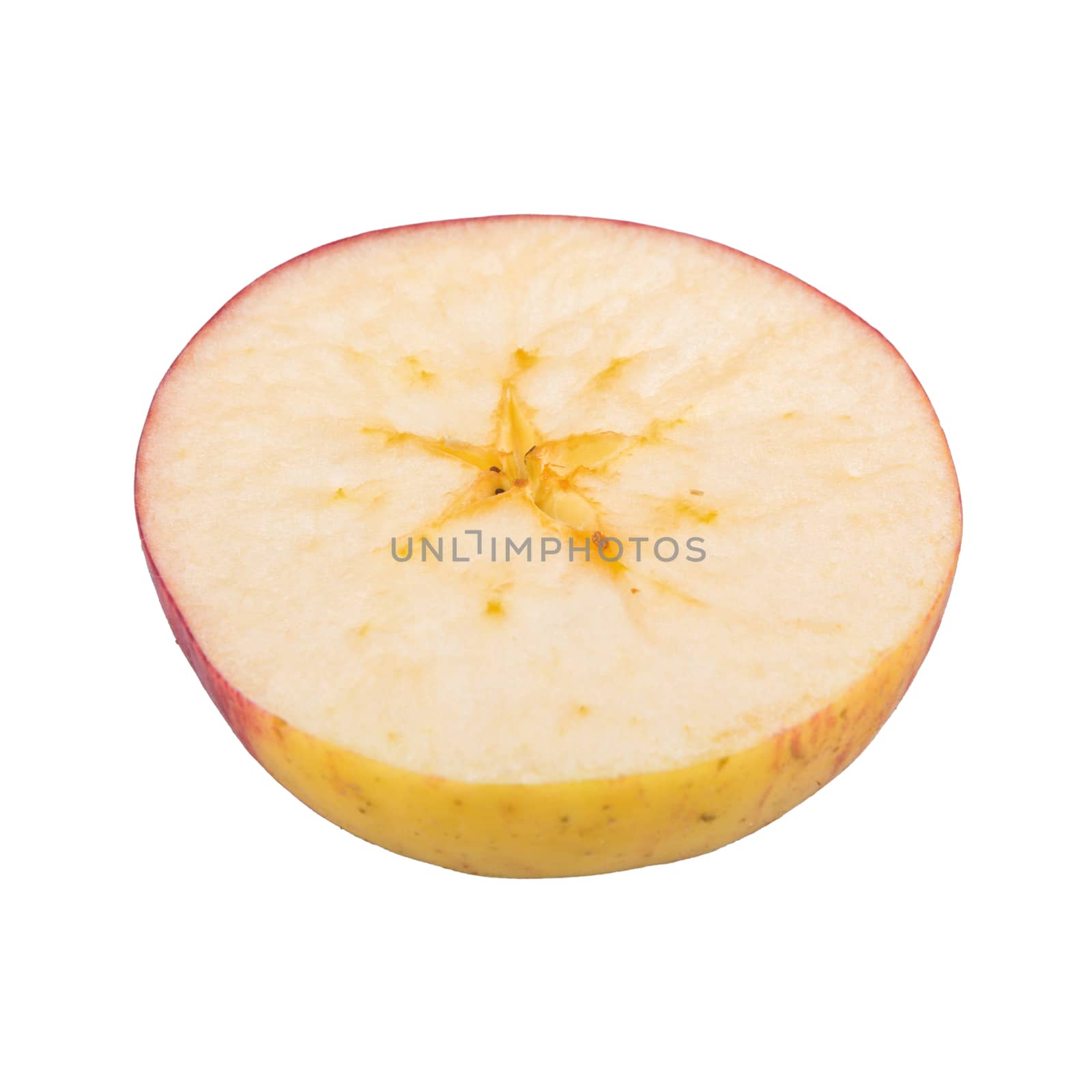 Cut apple isolated on a white background