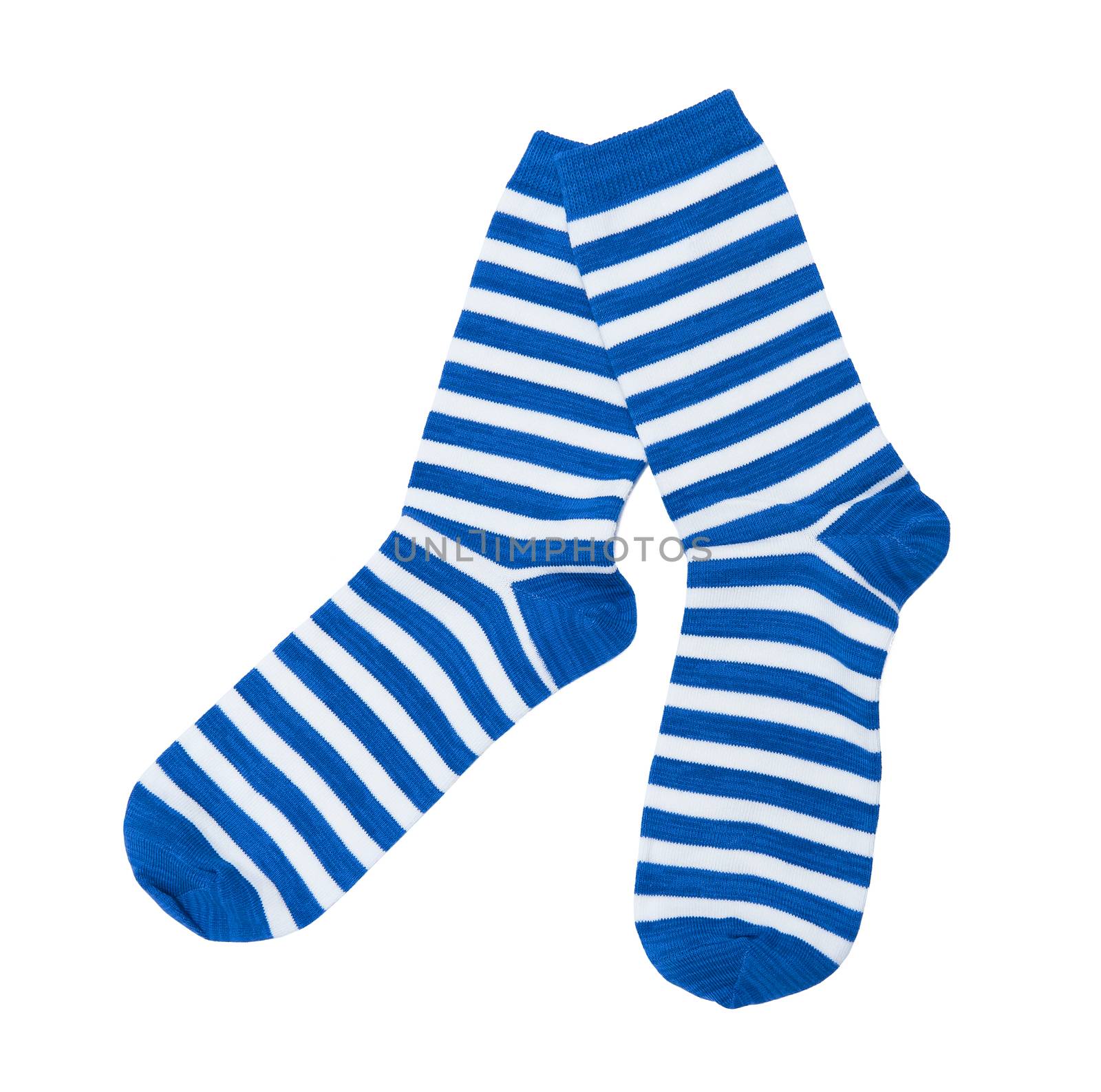 Striped socks isolated on the white background by Yaurinko