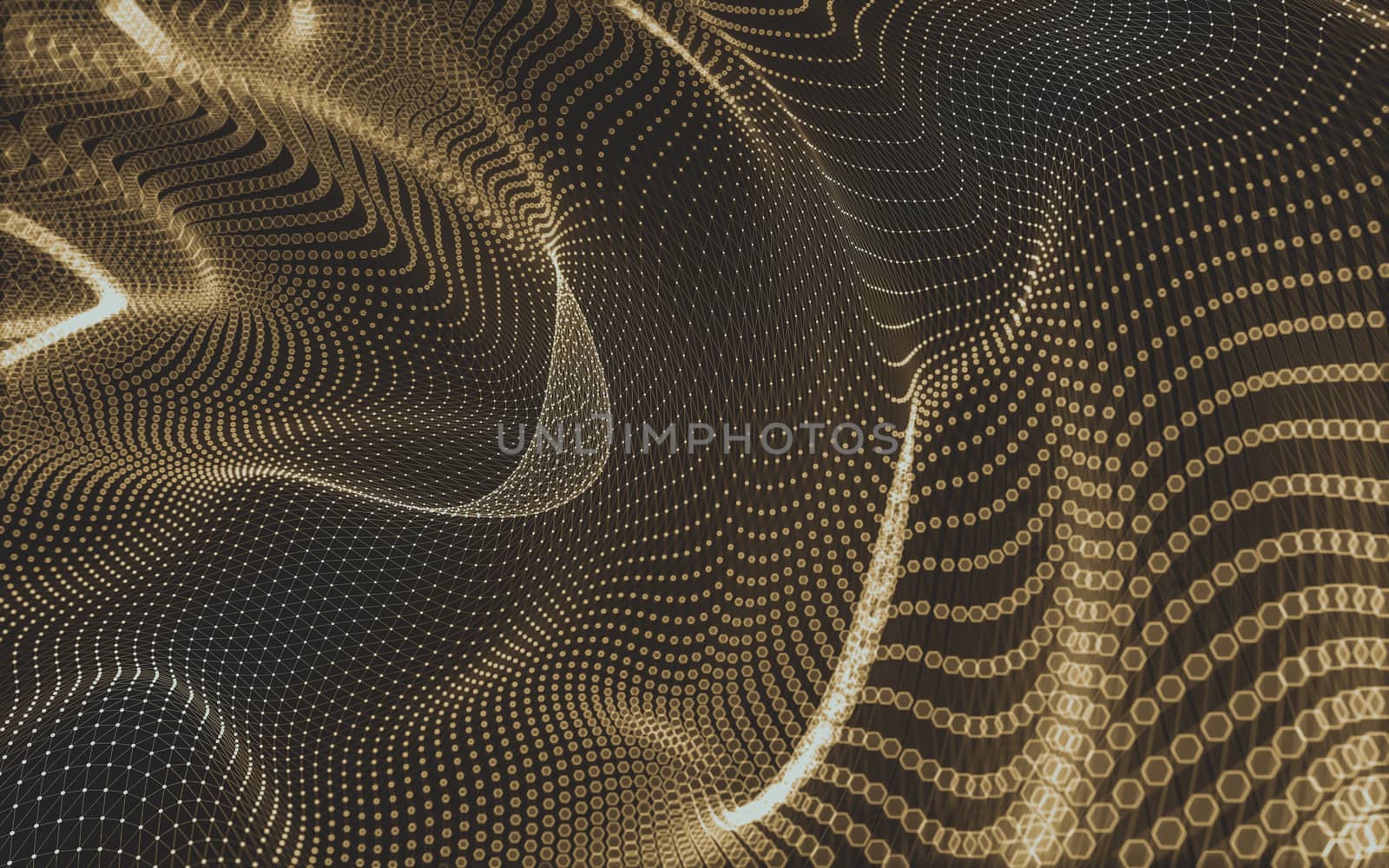 Abstract polygonal space low poly dark background with connecting dots and lines. Connection structure. 3d rendering