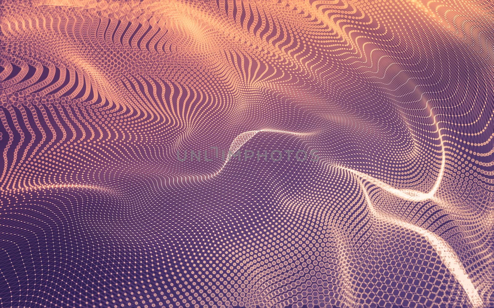 Abstract polygonal space low poly dark background, 3d rendering by teerawit