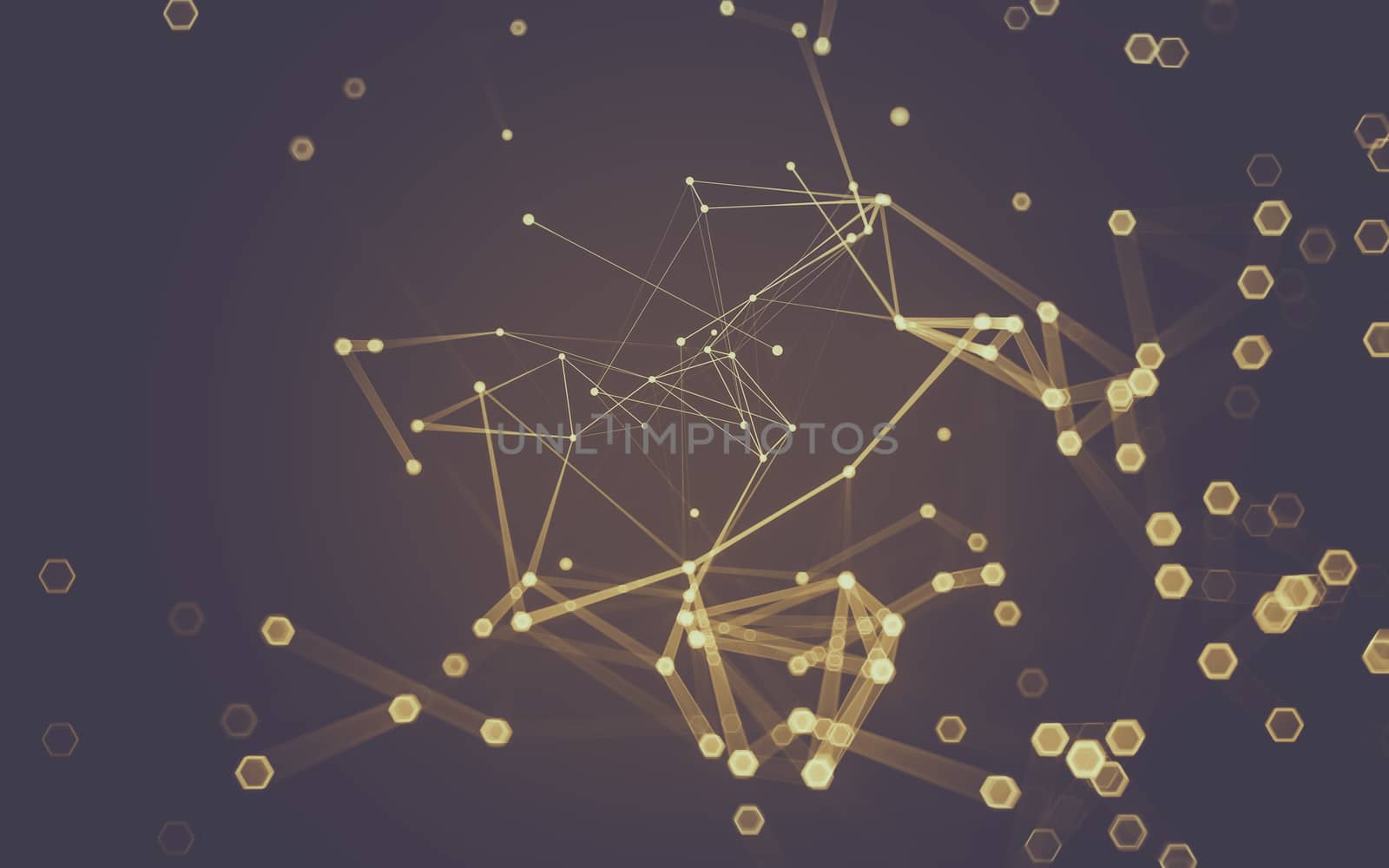 Abstract polygonal space low poly dark background with connecting dots and lines. Connection structure. 3d rendering