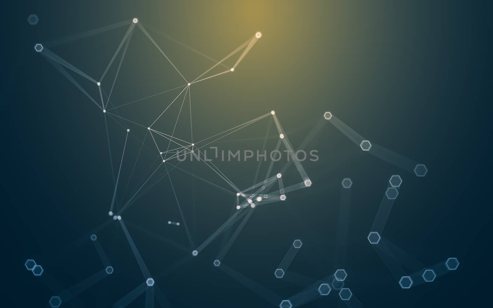 Abstract polygonal space low poly dark background with connecting dots and lines. Connection structure. 3d rendering