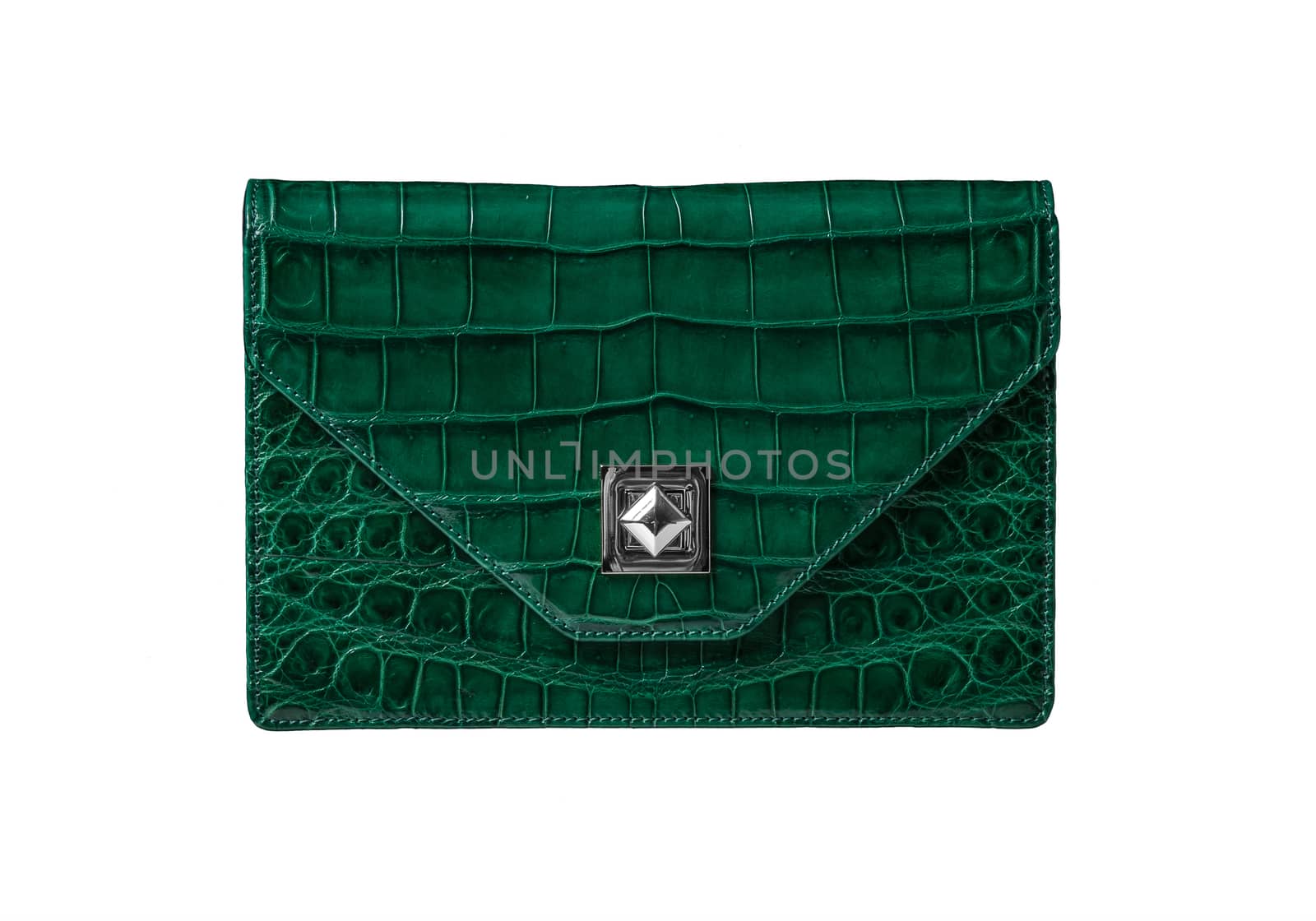 Leather handbag from alligator skin isolated  by praethip
