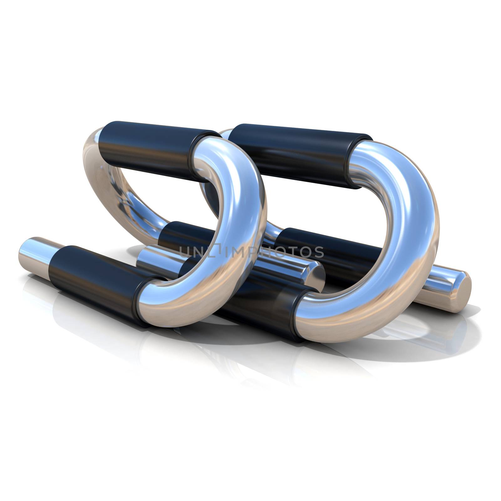 Steel push-up bars isolated on white background
