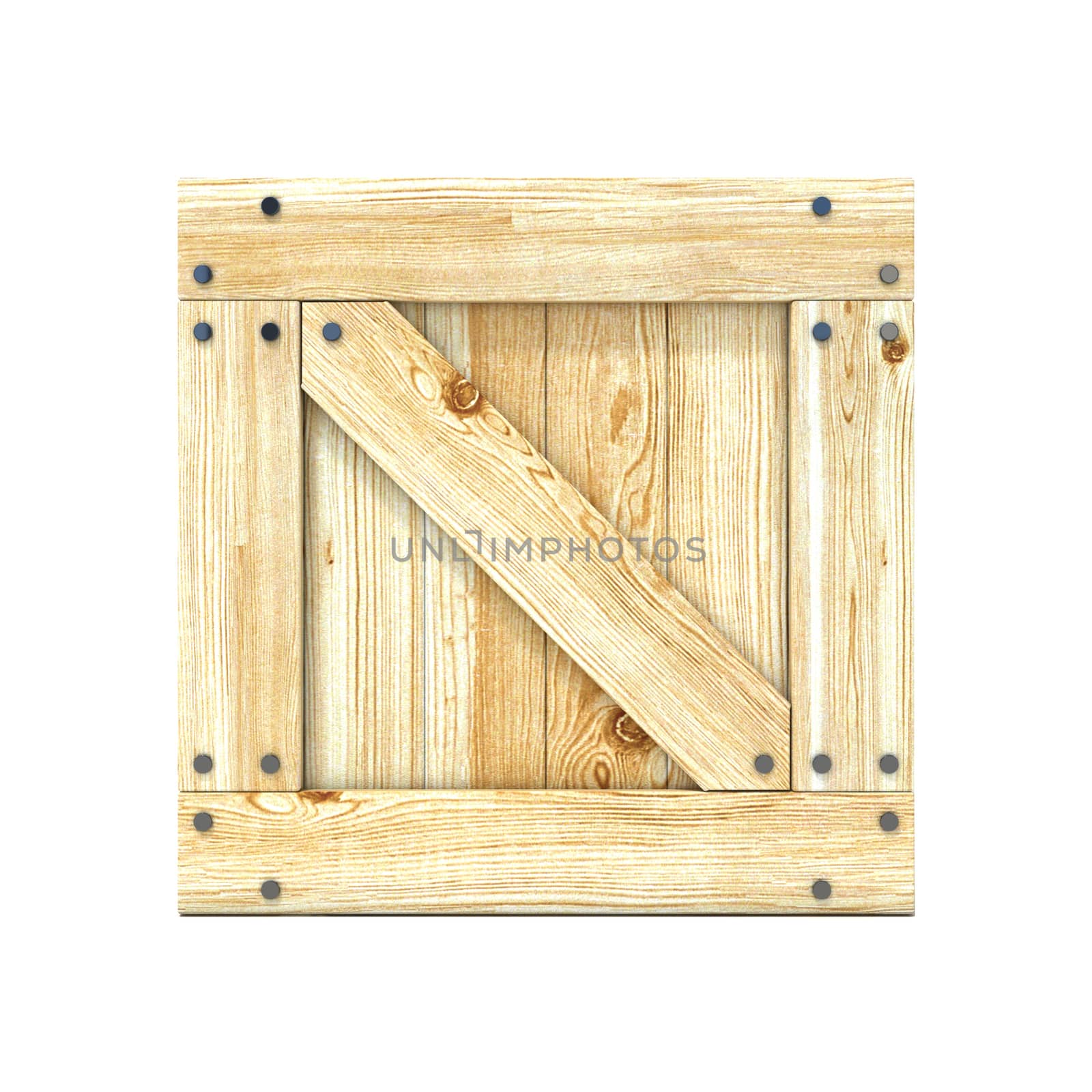 Wooden box. Front view. 3D by djmilic