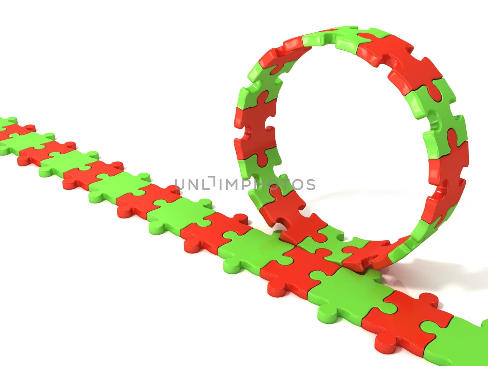 Puzzle ring rotating over puzzle chain by djmilic