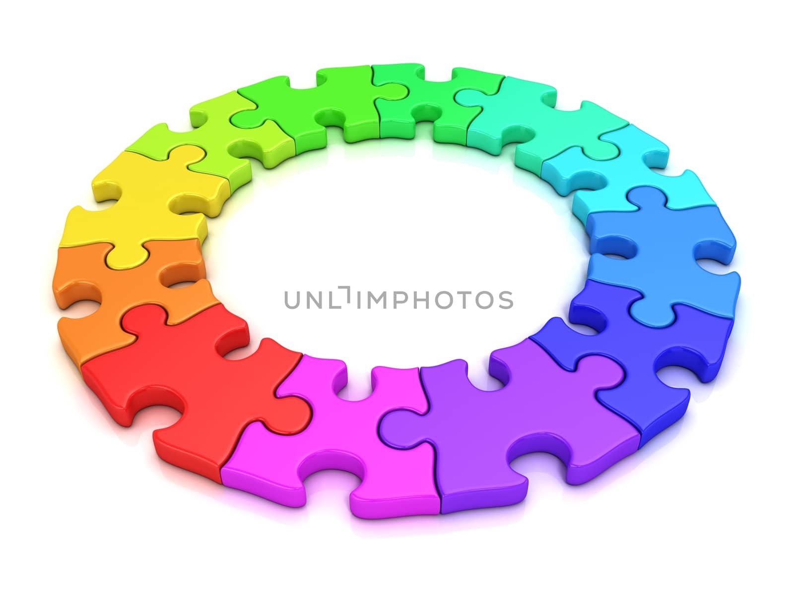 3D colorful puzzle chart wheel by djmilic
