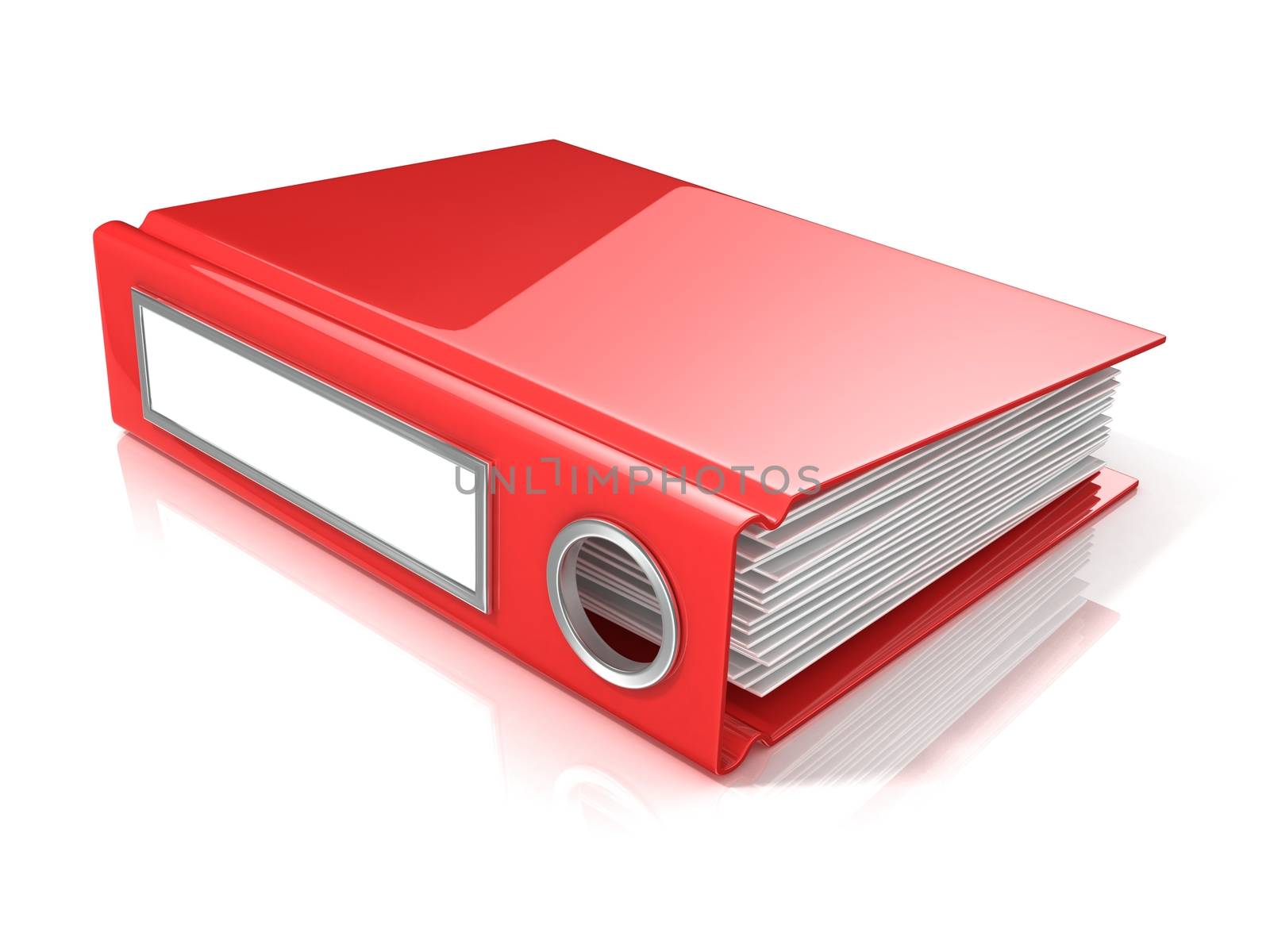 Red office folder. 3D by djmilic