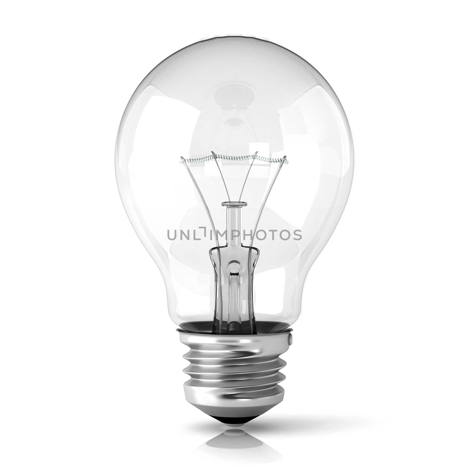 Light bulb. 3D render illustration isolated on white background.