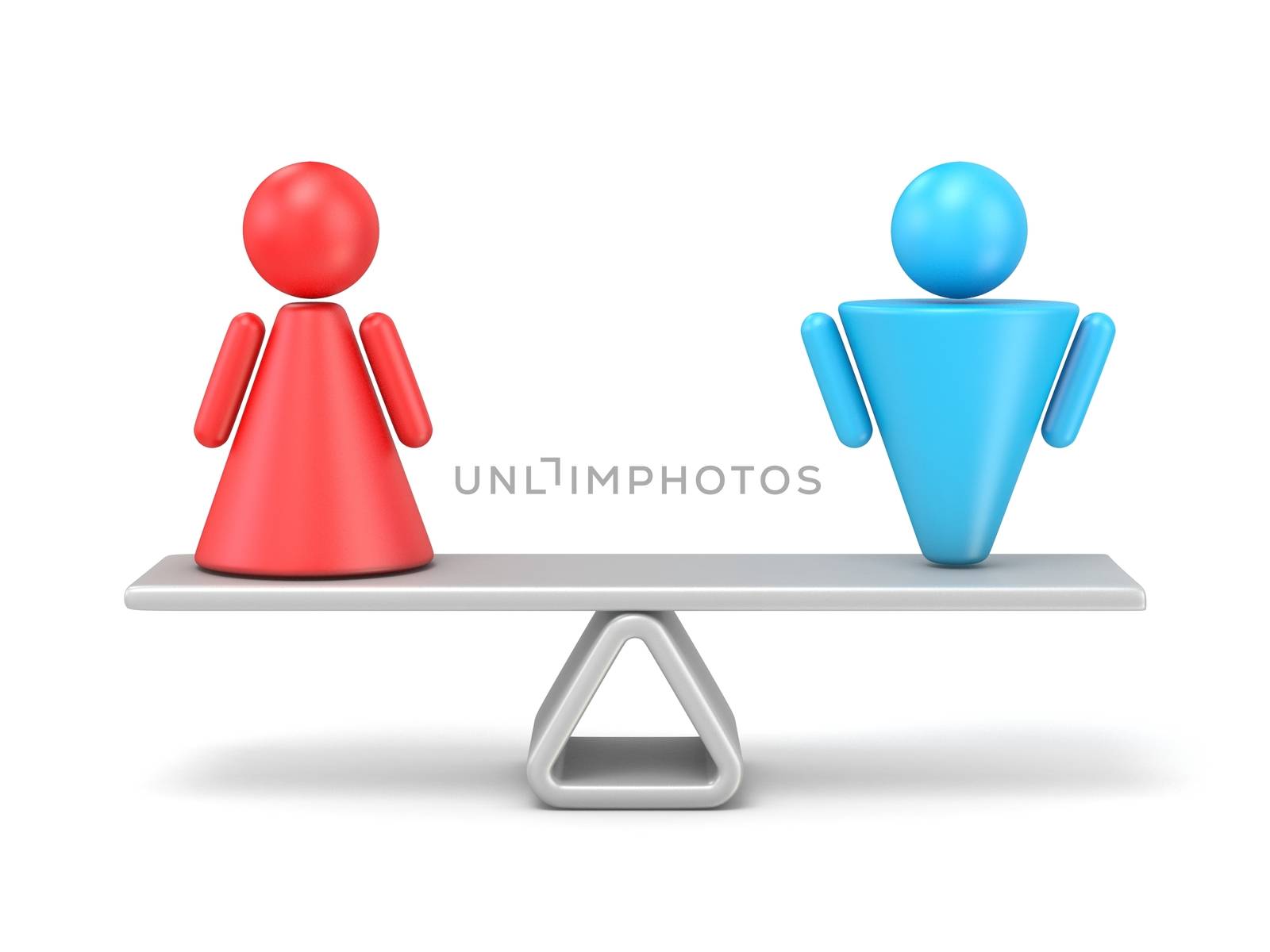 Abstract concept of gender equality. 3D by djmilic