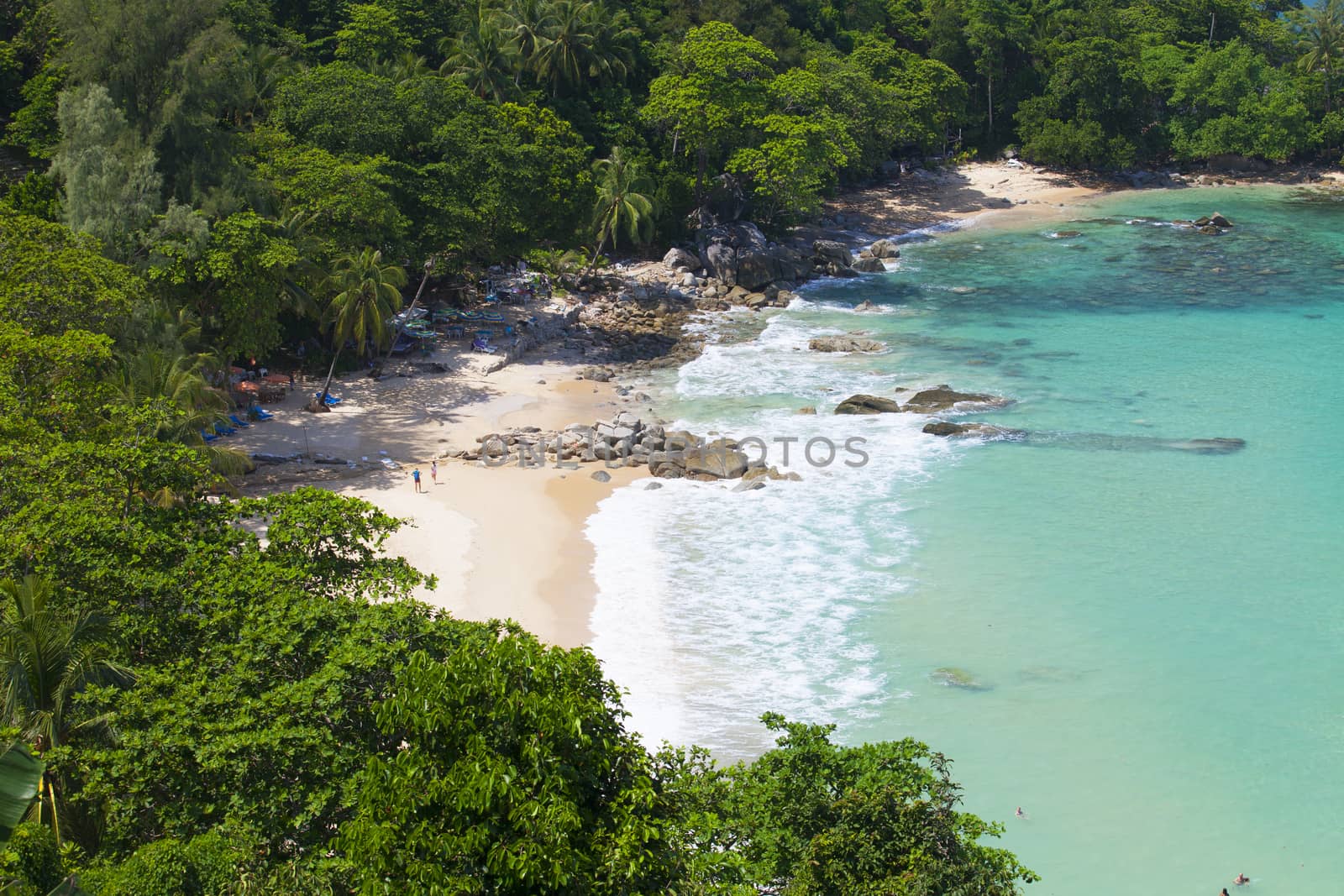 Great view on Laem Sing beach in Phuket Thailand
