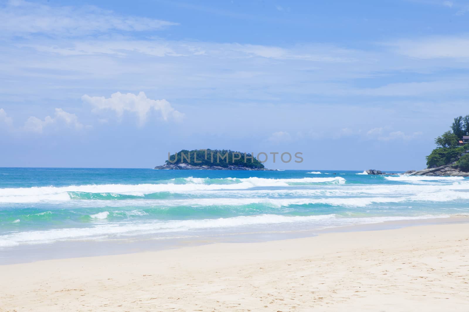 The tropical beach is peaceful 