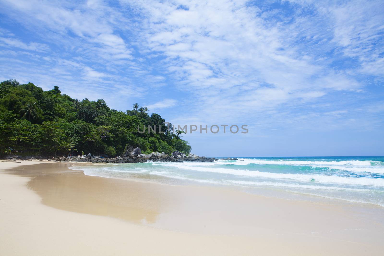 tropical beach is peaceful