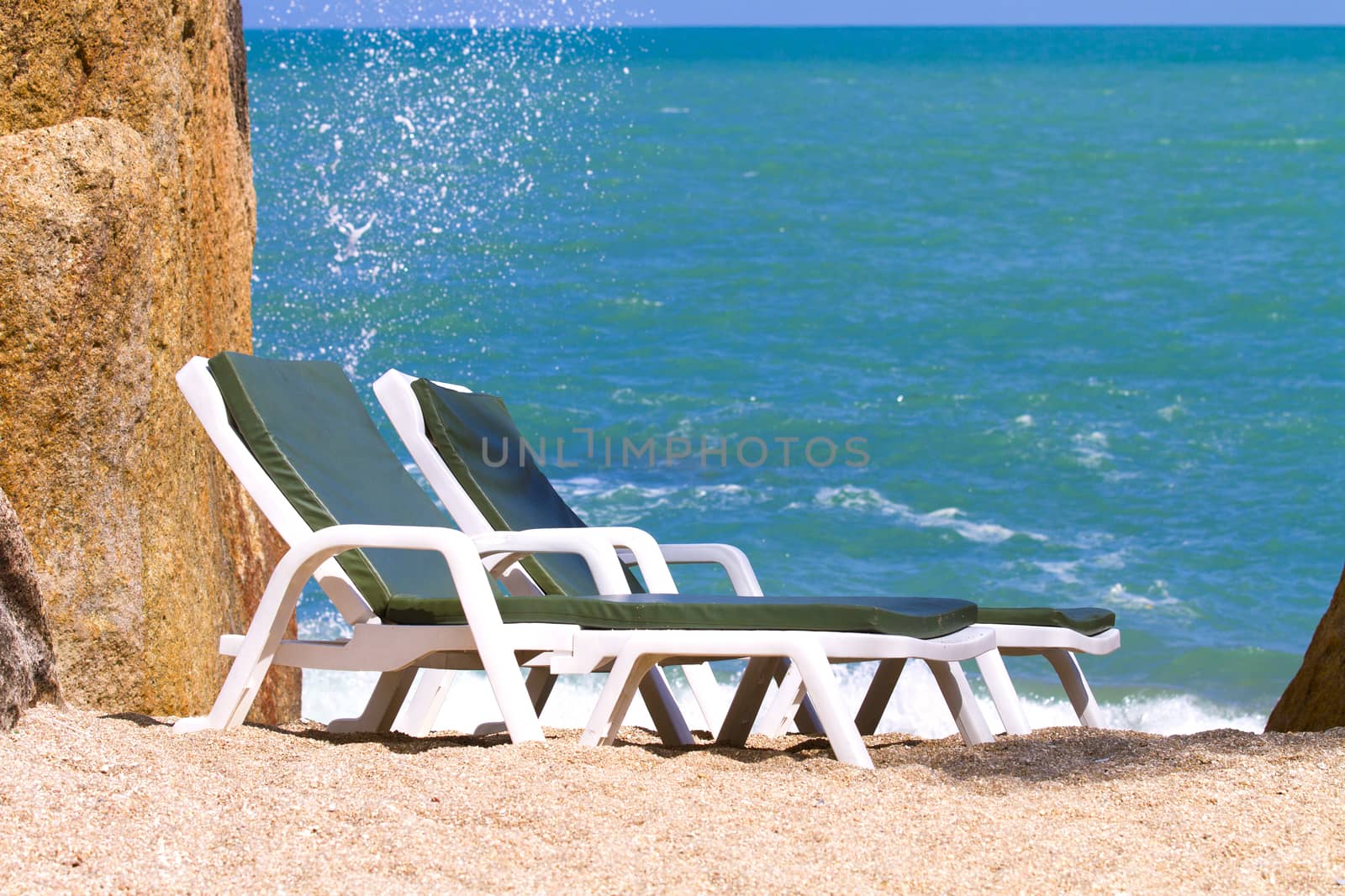 Location sunny beach of Koh Samui