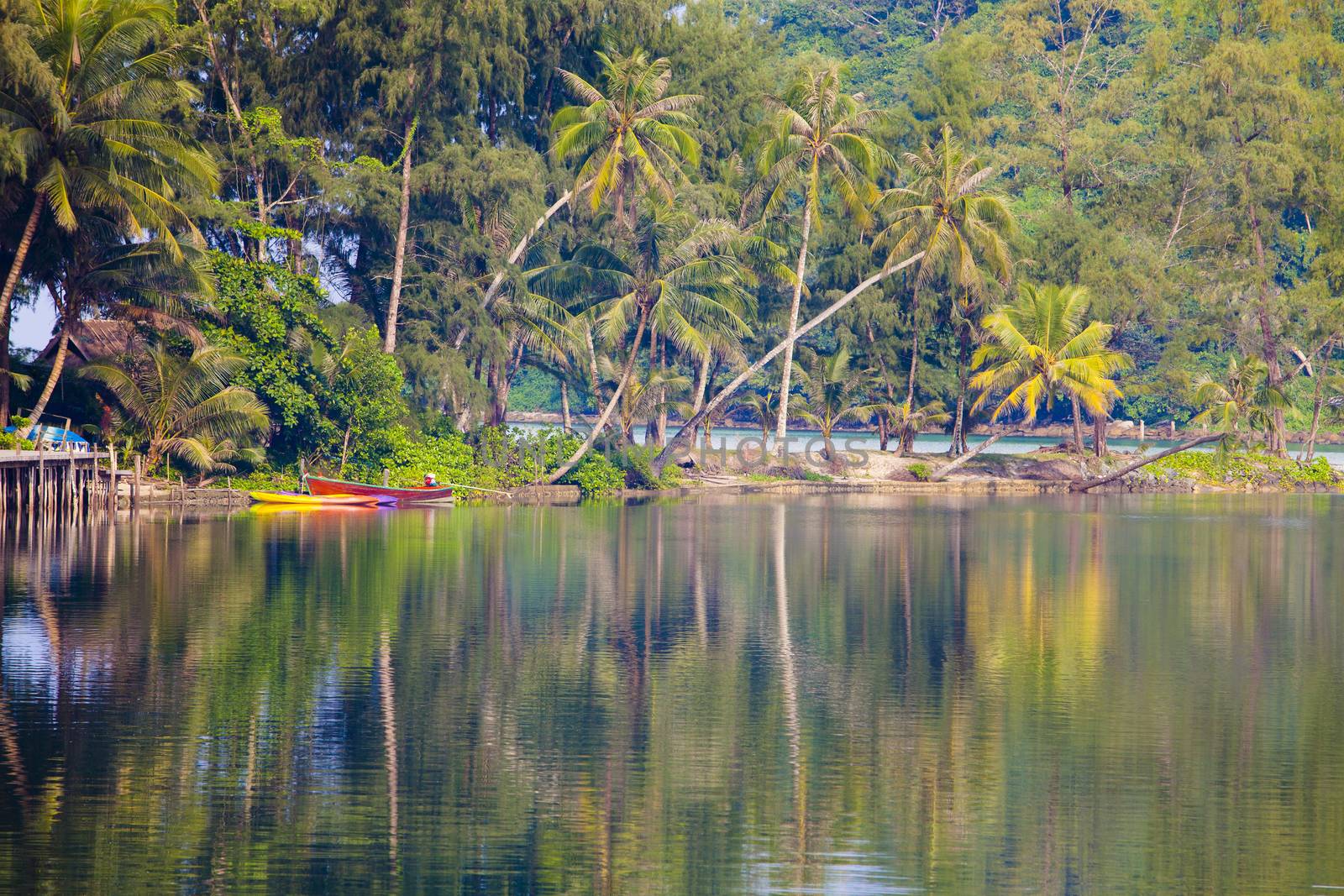 View life the villagers along the River at Koh Kood Thailand.
