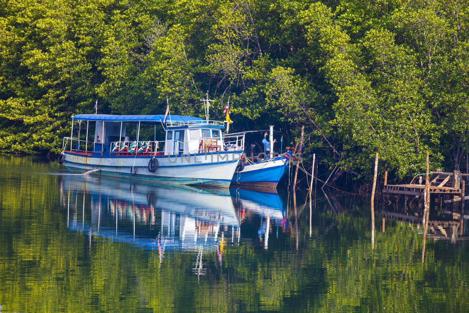 fishing boat on Koh Kood island in Thailand
