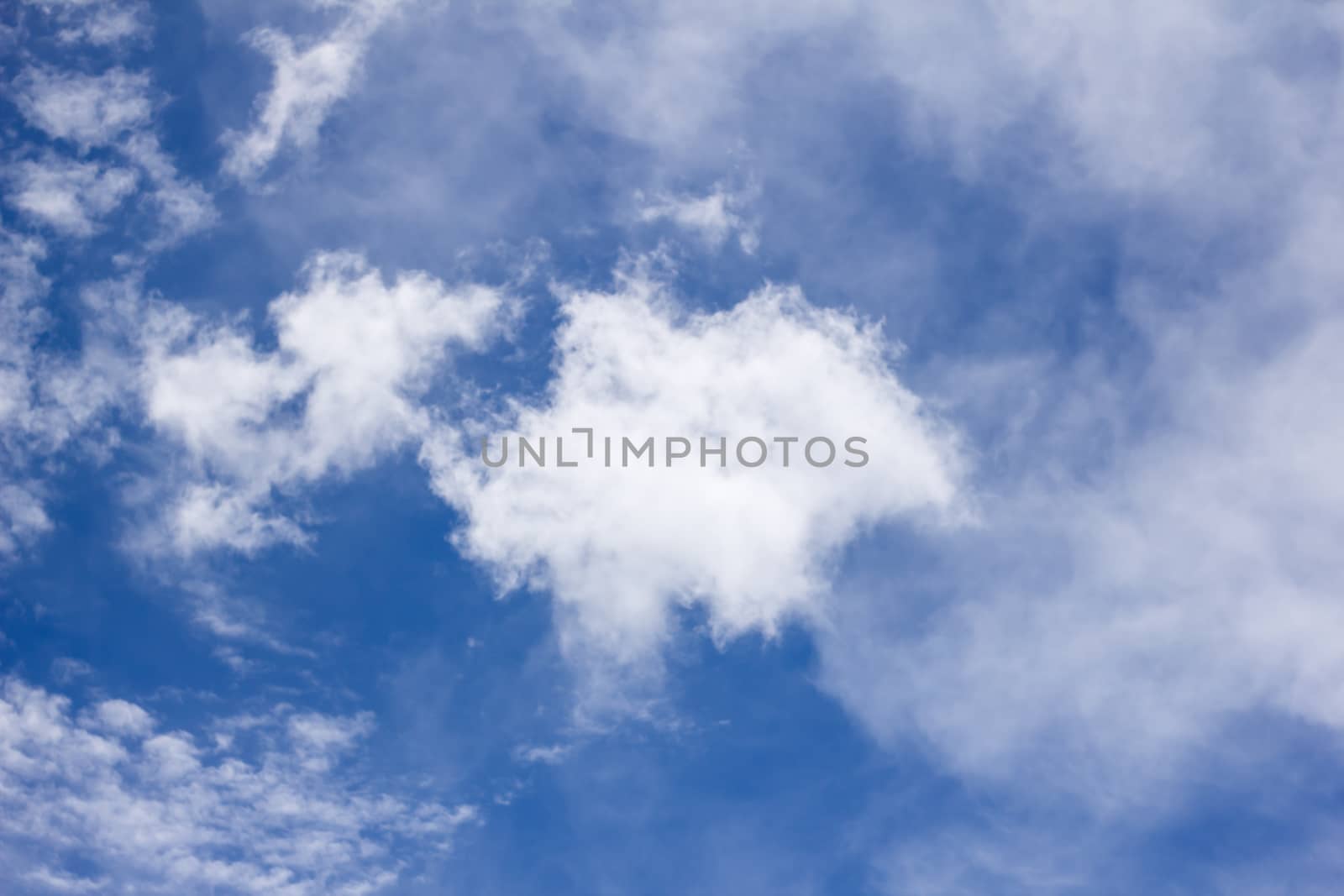 beautiful fresh, bright clouds with blue sky in bright day for scene and background