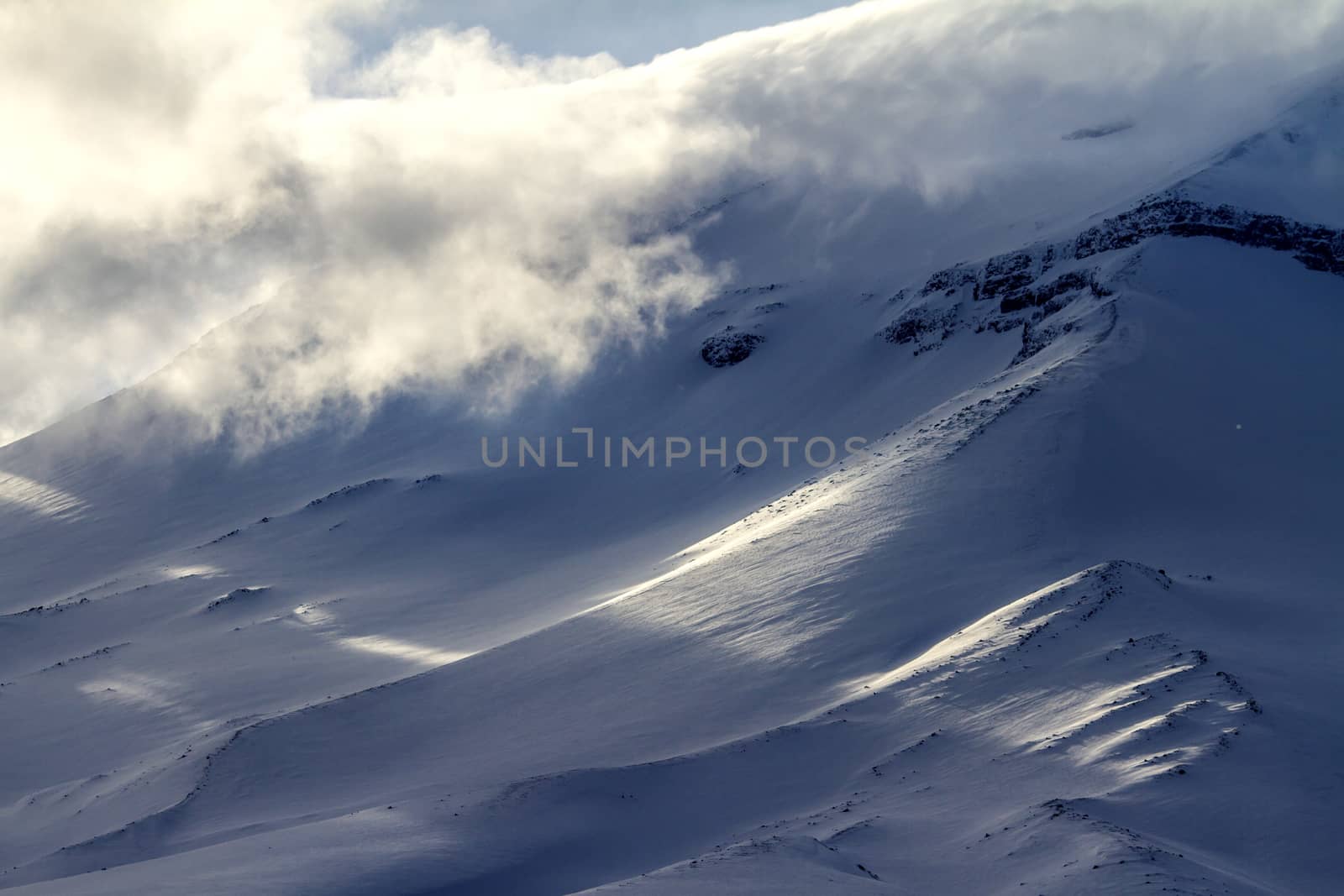 Snow mountains in Chile by Chudakov