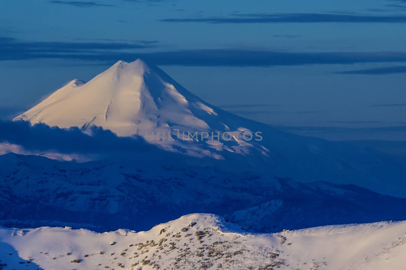 Snow mountains in Chile by Chudakov