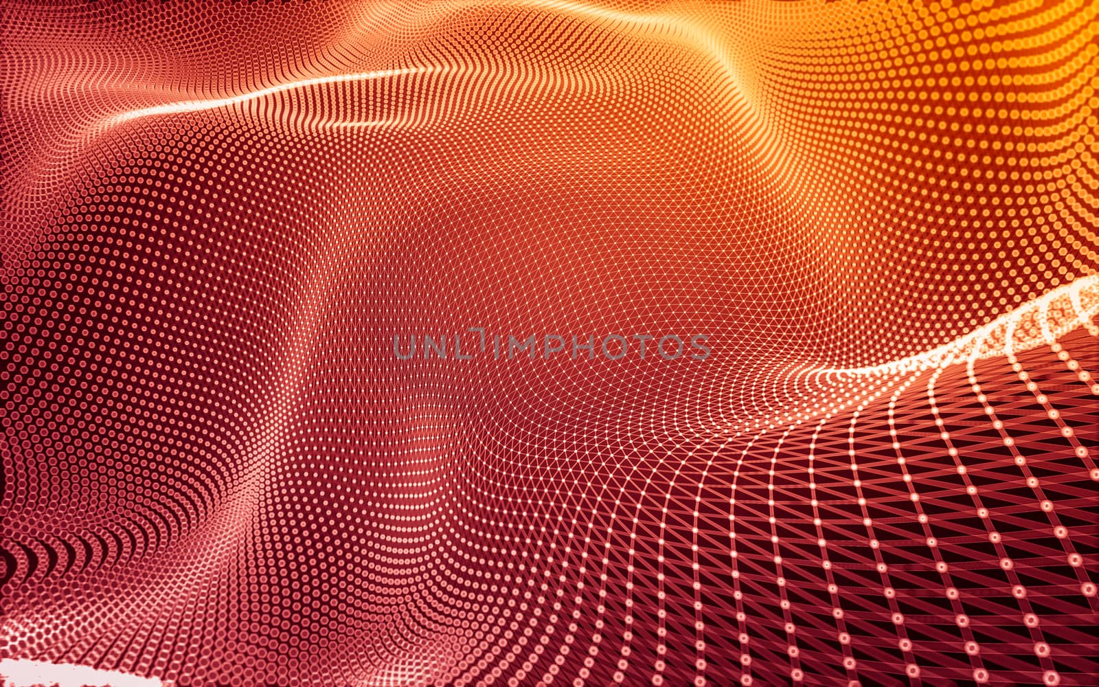 Abstract polygonal space low poly dark background with connecting dots and lines. Connection structure. 3d rendering