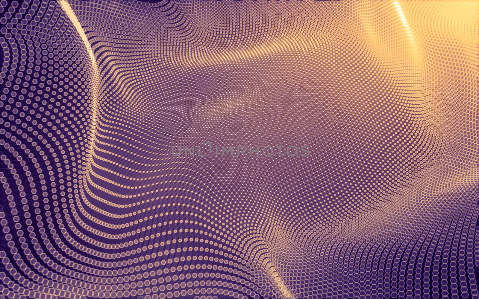 Abstract polygonal space low poly dark background with connecting dots and lines. Connection structure. 3d rendering