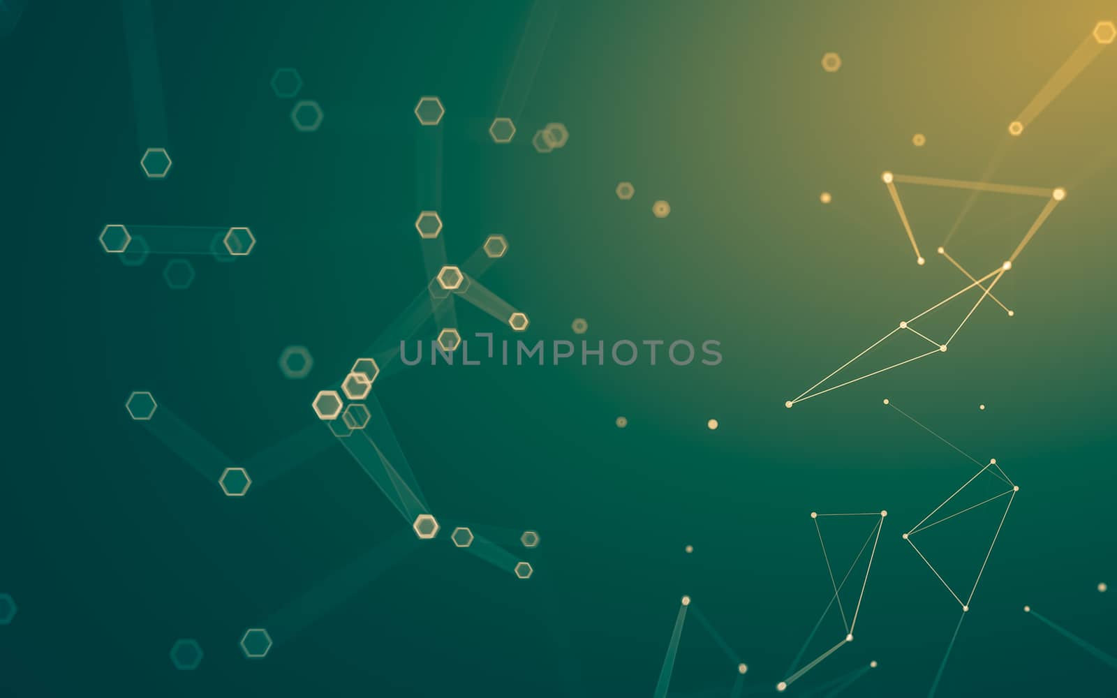 Abstract polygonal space low poly dark background with connecting dots and lines. Connection structure. 3d rendering