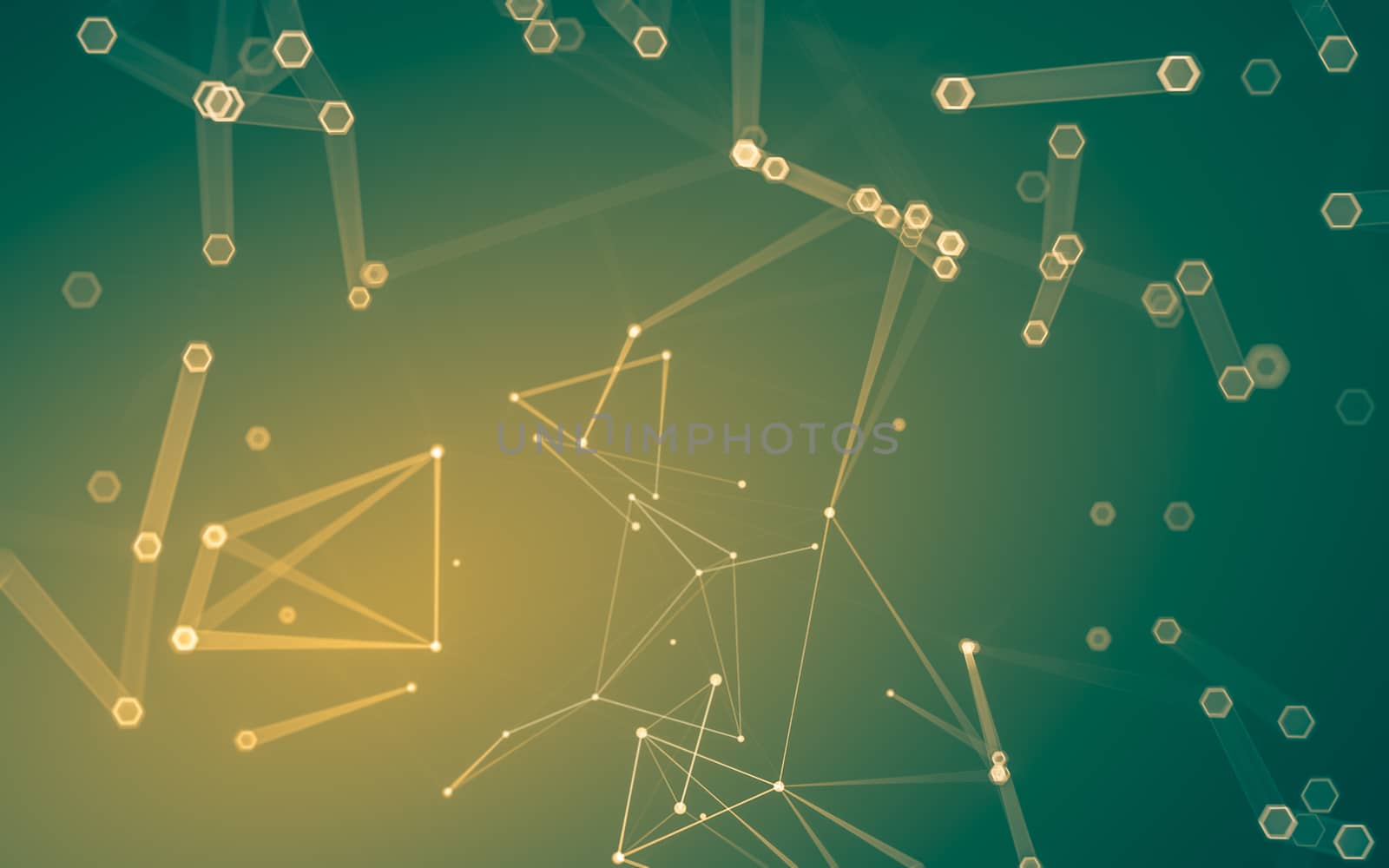 Abstract polygonal space low poly dark background with connecting dots and lines. Connection structure. 3d rendering