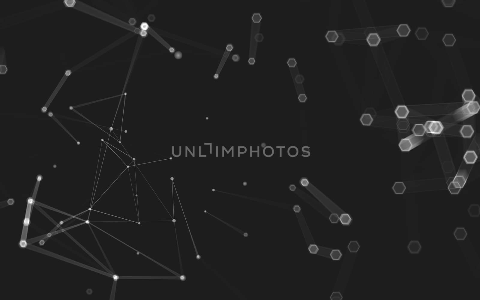 Abstract polygonal space low poly dark background with connecting dots and lines. Connection structure. 3d rendering