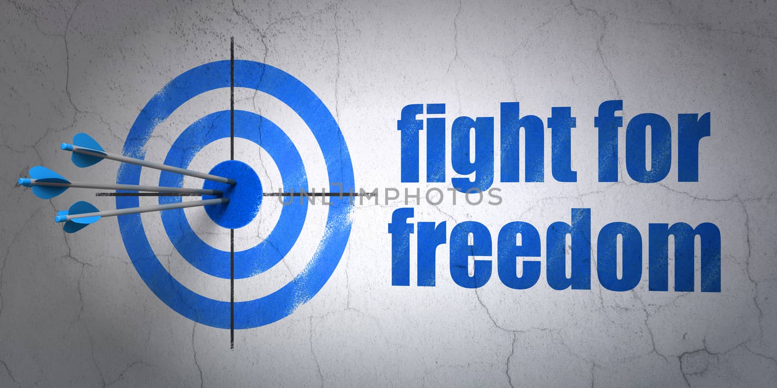 Political concept: target and Fight For Freedom on wall background by maxkabakov